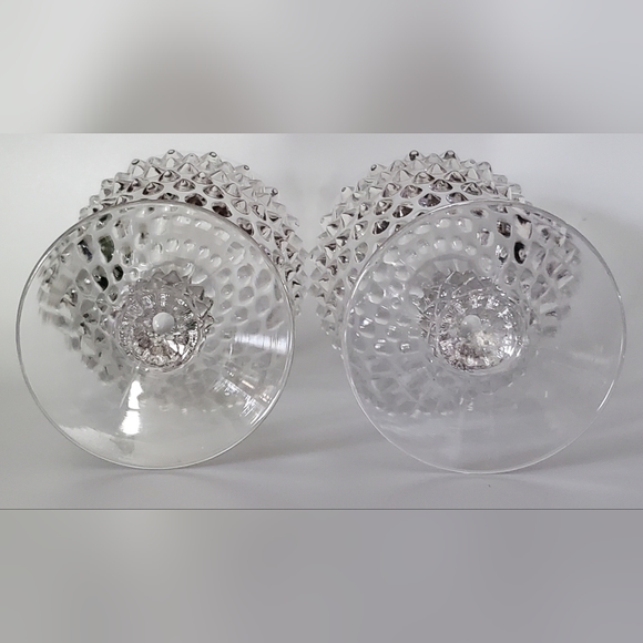 Vntg (2) 10oz Hobnail Clear Delightful Goblets by Duncan & Miller Glass - Picture 8 of 13